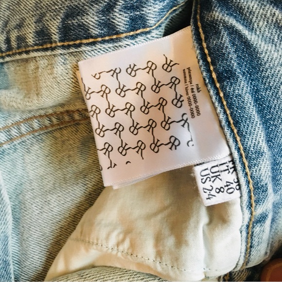 ROKH Blue Distressed Jeans Women’s Size 36 US 4 Regular - Picture 14 of 15